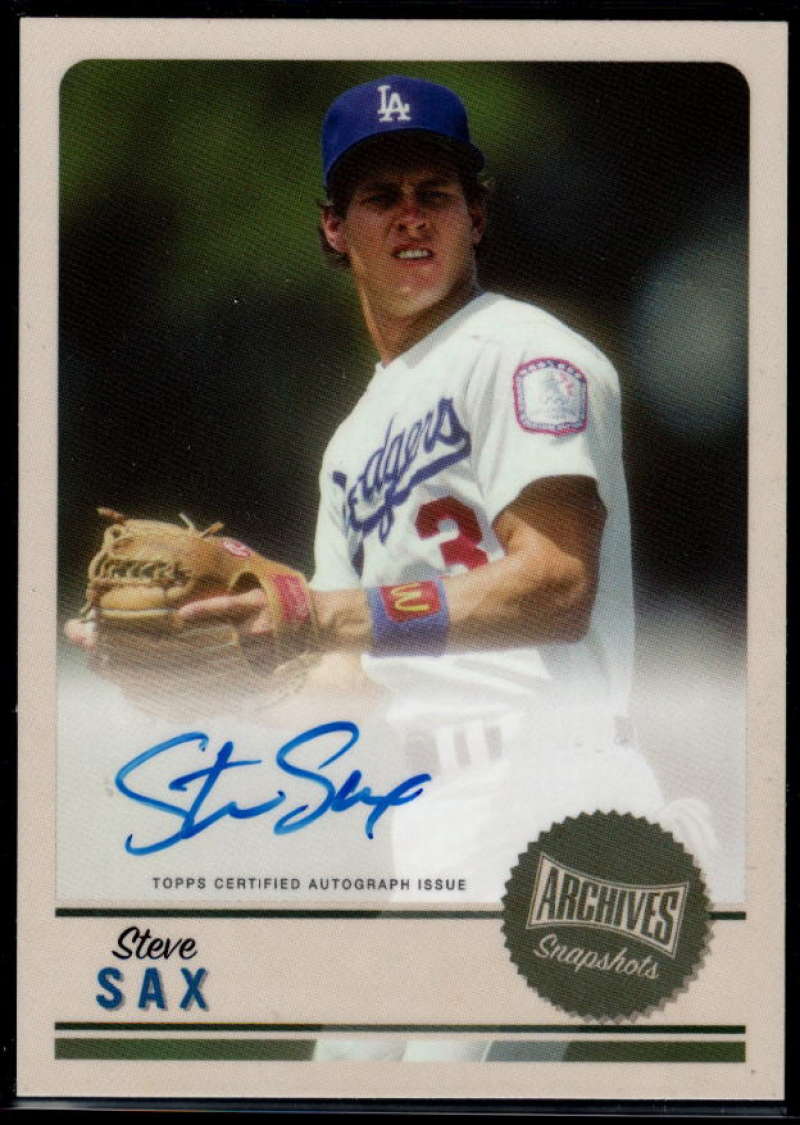 2019 Topps Archives Snapshots Autographs #AS-SS Steve Sax NM-MT+ Auto Los Angeles Dodgers 