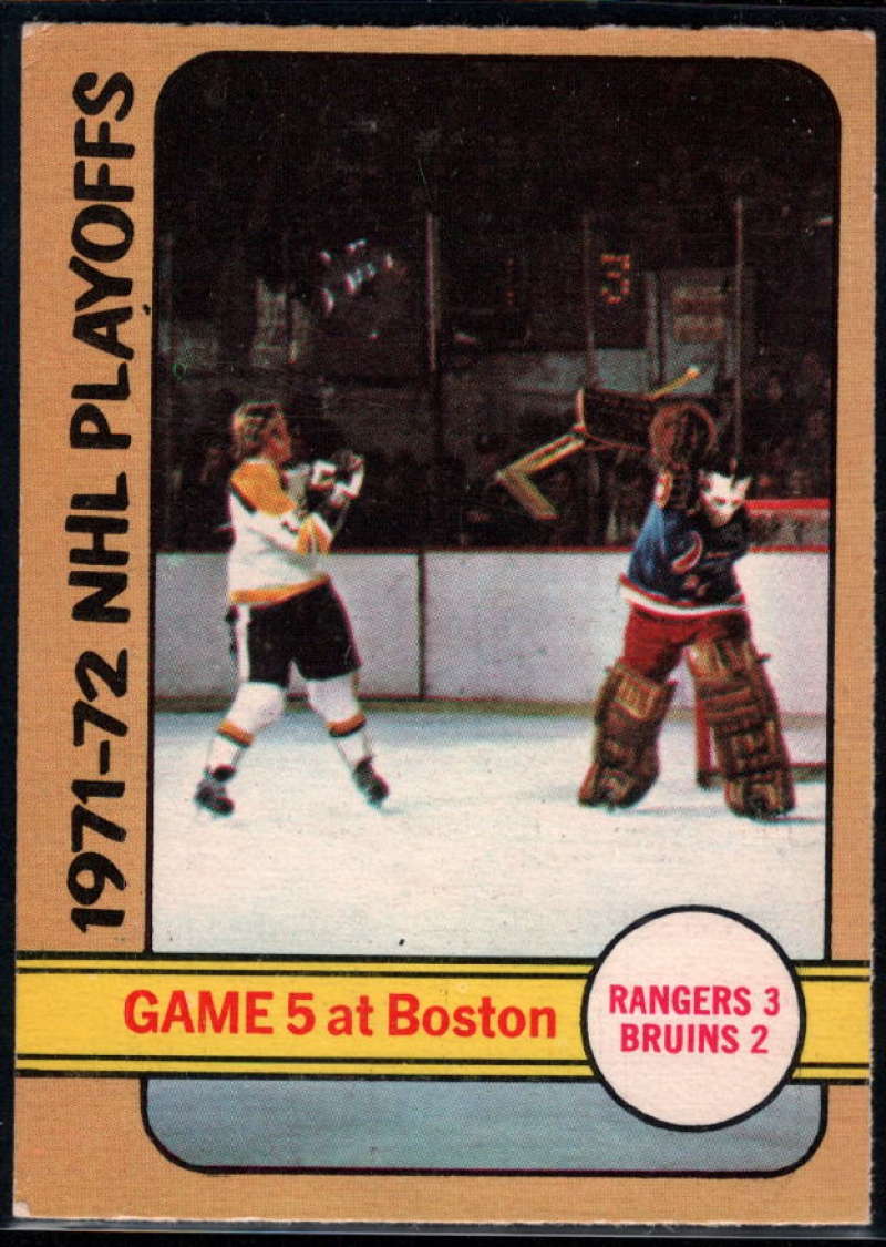 1972-73 O-Pee-Chee #54 Playoff Game 5 EX Excellent New York Rangers/Boston Bruins 